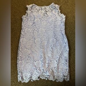 Elegant Lace Sleeveless Dress - Periwinkle